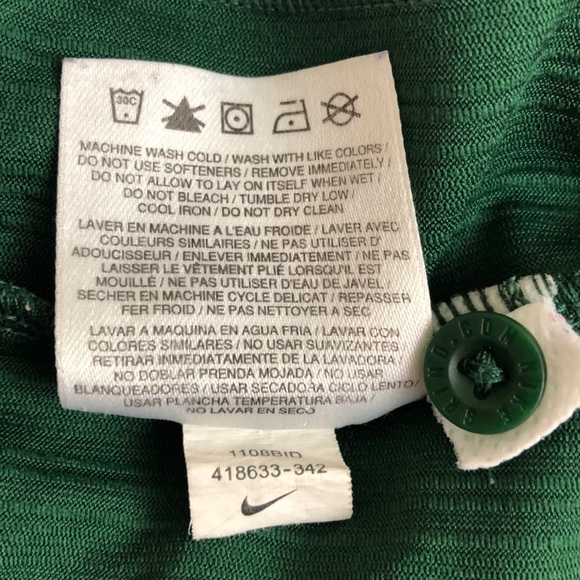 Nike Green Dri-Fit Shirt White Trim Size M - Picture 8 of 8